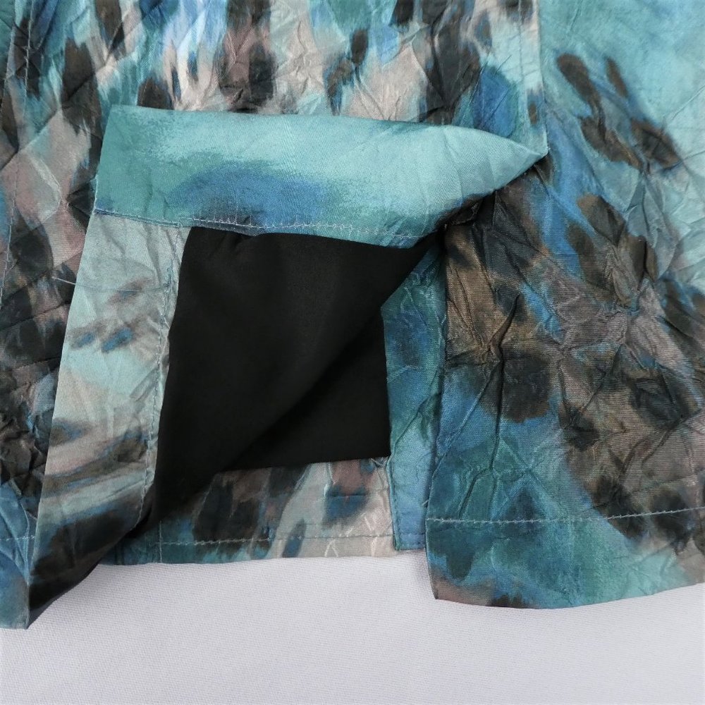 Chicos Blazer Marble Turquoise Crinkle 3 Button M - Picture 7 of 11